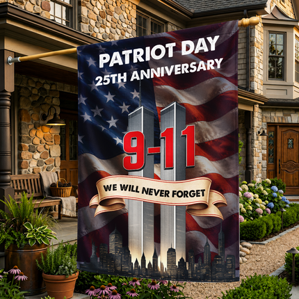 Patriot Day 25th Anniversary We Will Never Forget Flag