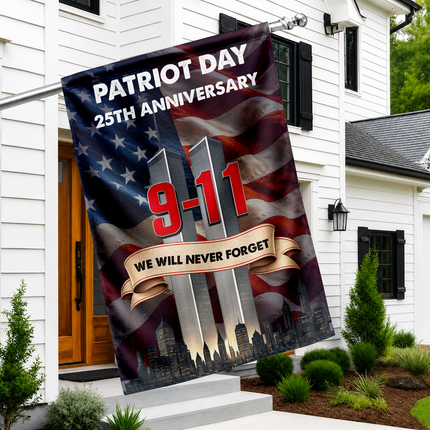 Patriot Day 25th Anniversary We Will Never Forget Flag