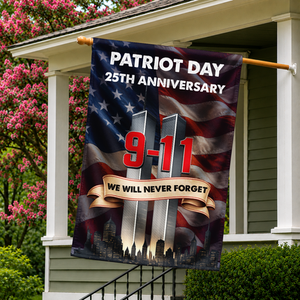 Patriot Day 25th Anniversary We Will Never Forget Flag