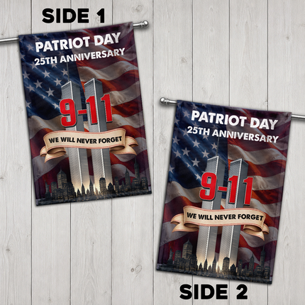 Patriot Day 25th Anniversary We Will Never Forget Flag