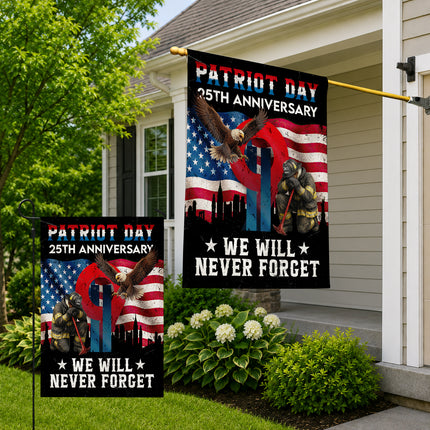 25th Anniversary Patriot Day Firefighter Eagle Memorial Flag