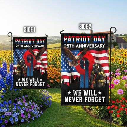 25th Anniversary Patriot Day Firefighter Eagle Memorial Flag