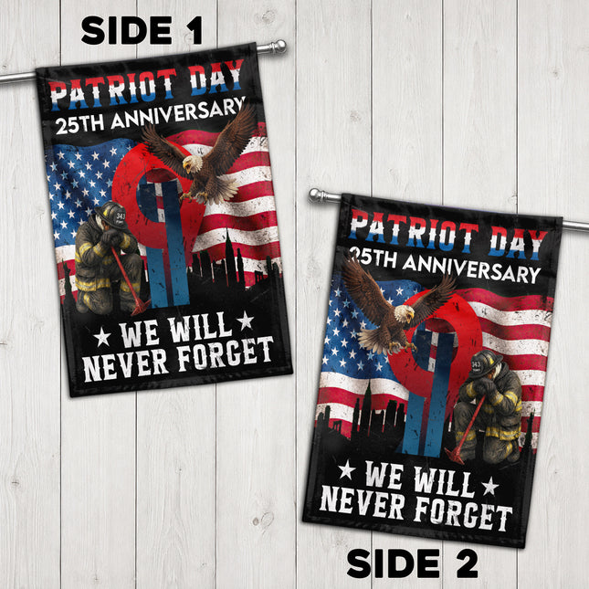 25th Anniversary Patriot Day Firefighter Eagle Memorial Flag
