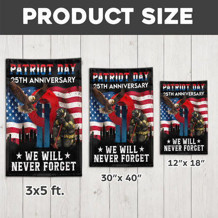 25th Anniversary Patriot Day Firefighter Eagle Memorial Flag