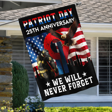 25th Anniversary Patriot Day Firefighter Eagle Memorial Flag
