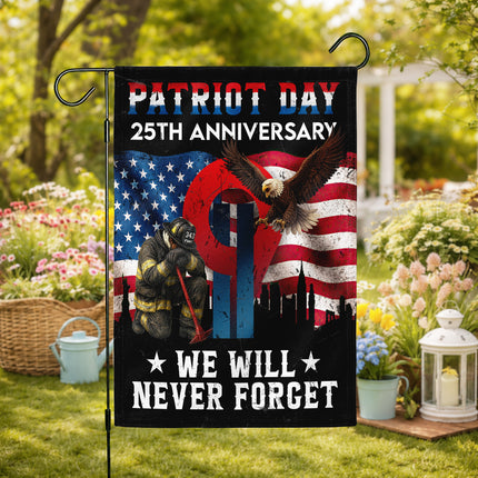 25th Anniversary Patriot Day Firefighter Eagle Memorial Flag