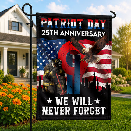 25th Anniversary Patriot Day Firefighter Eagle Memorial Flag