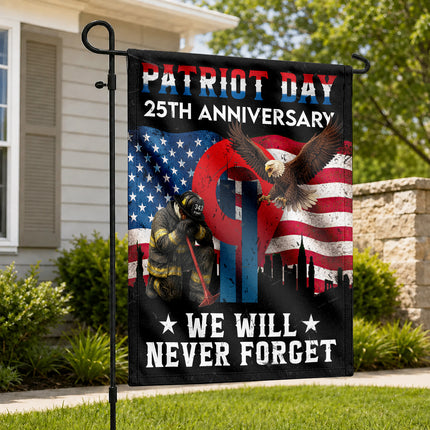 25th Anniversary Patriot Day Firefighter Eagle Memorial Flag