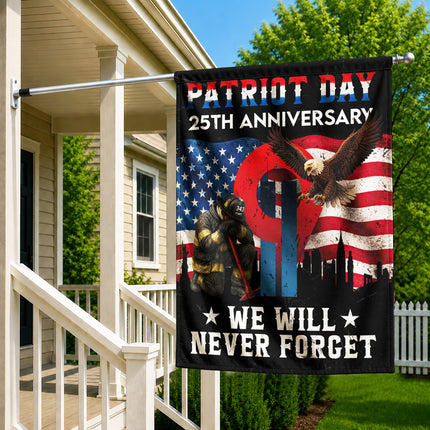 25th Anniversary Patriot Day Firefighter Eagle Memorial Flag