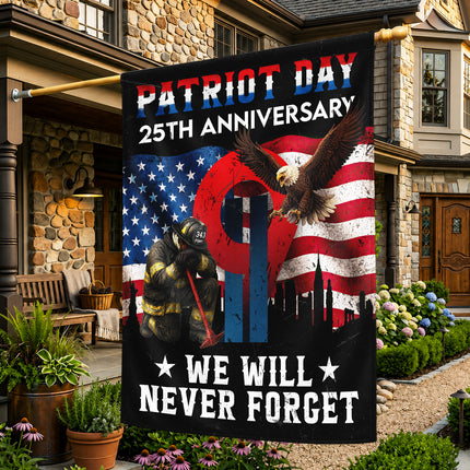 25th Anniversary Patriot Day Firefighter Eagle Memorial Flag