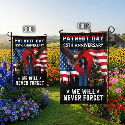 25th Anniversary Patriot Day Firefighter Eagle Memorial Flag