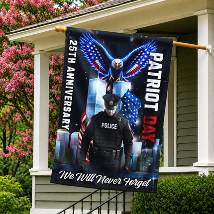 Patriot Day 25th Anniversary Police Eagle Never Forget Flag