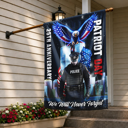 Patriot Day 25th Anniversary Police Eagle Never Forget Flag