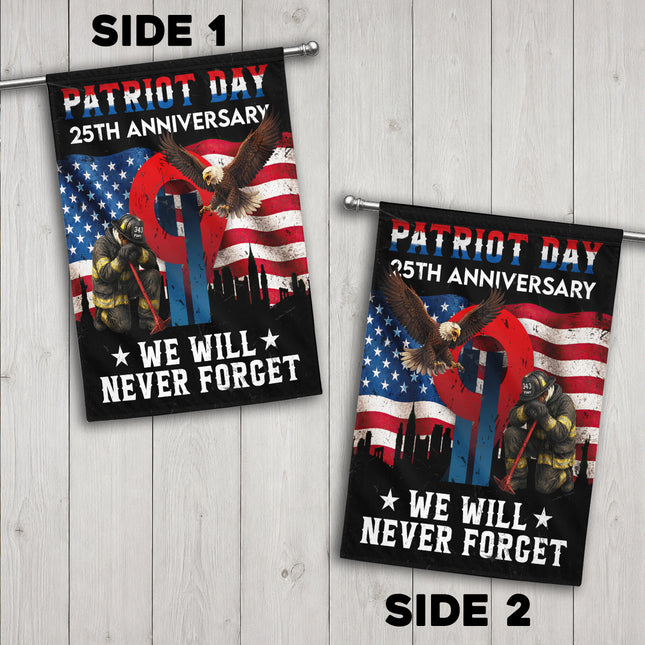 25th Anniversary Patriot Day Firefighter Eagle Memorial Flag