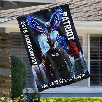 Patriot Day 25th Anniversary Police Eagle Never Forget Flag