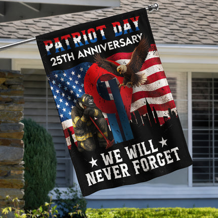 25th Anniversary Patriot Day Firefighter Eagle Memorial Flag