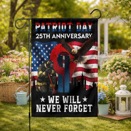25th Anniversary Patriot Day Firefighter Eagle Memorial Flag