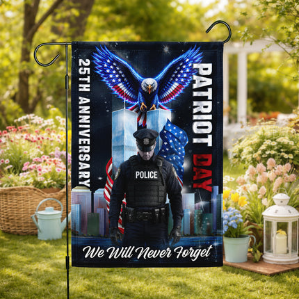 Patriot Day 25th Anniversary Police Eagle Never Forget Flag