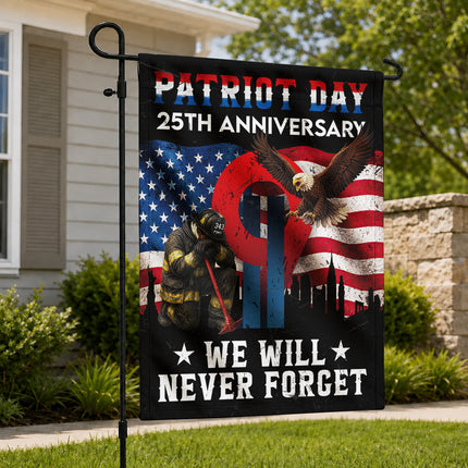 25th Anniversary Patriot Day Firefighter Eagle Memorial Flag