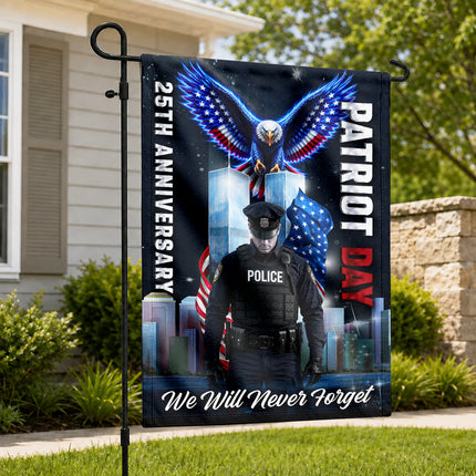 Patriot Day 25th Anniversary Police Eagle Never Forget Flag