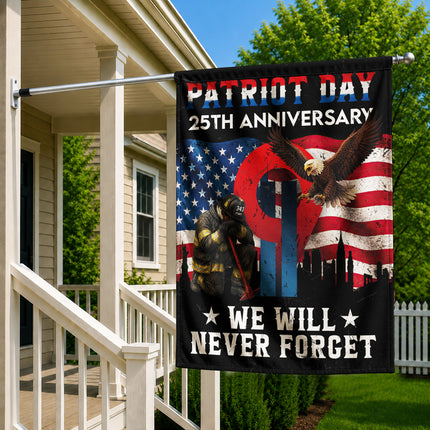 25th Anniversary Patriot Day Firefighter Eagle Memorial Flag