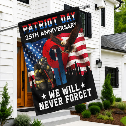 25th Anniversary Patriot Day Firefighter Eagle Memorial Flag