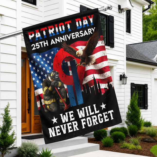 25th Anniversary Patriot Day Firefighter Eagle Memorial Flag