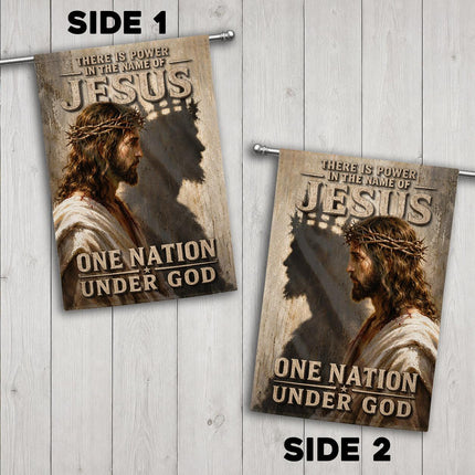 There Is Power In The Name Of Jesus One Nation Under God Flag
