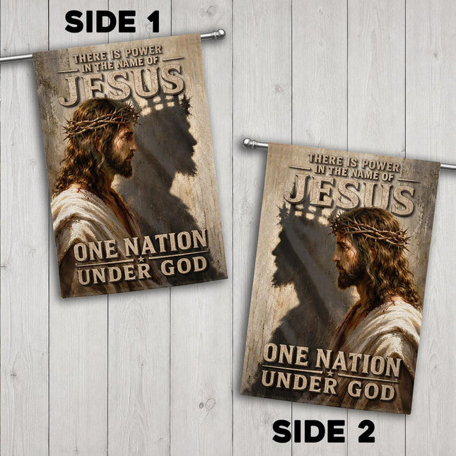 There Is Power In The Name Of Jesus One Nation Under God Flag