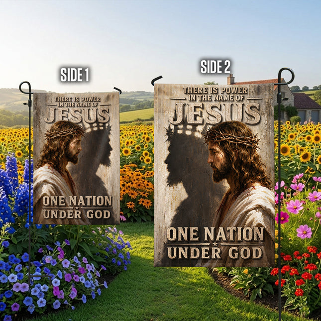 SP-01 One Nation Under God Faith and Freedom Jesus Garden Flag Sunday Worship