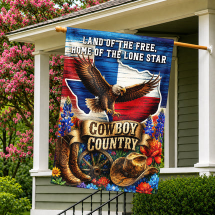 Texas Flag Cowboy Country Eagle Lone Star Western Flag