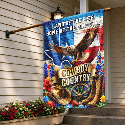 Texas Flag Cowboy Country Eagle Lone Star Western Flag