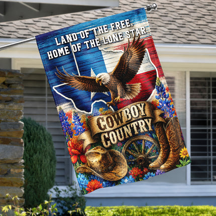 Texas Flag Cowboy Country Eagle Lone Star Western Flag