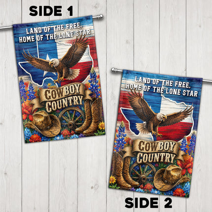 Texas Flag Cowboy Country Eagle Lone Star Western Flag