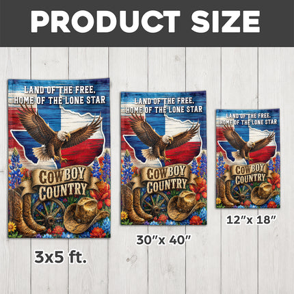 Texas Flag Cowboy Country Eagle Lone Star Western Flag
