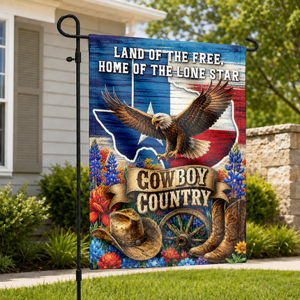 Texas Flag Cowboy Country Eagle Lone Star Western Flag