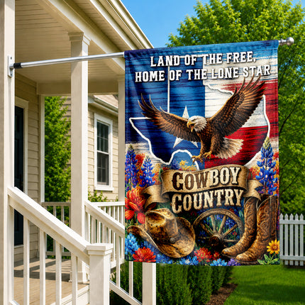 Texas Flag Cowboy Country Eagle Lone Star Western Flag