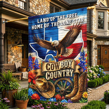 Texas Flag Cowboy Country Eagle Lone Star Western Flag