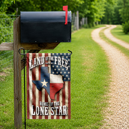 Texas Flag Land of the Free Home of the Lone Star Rustic Flag