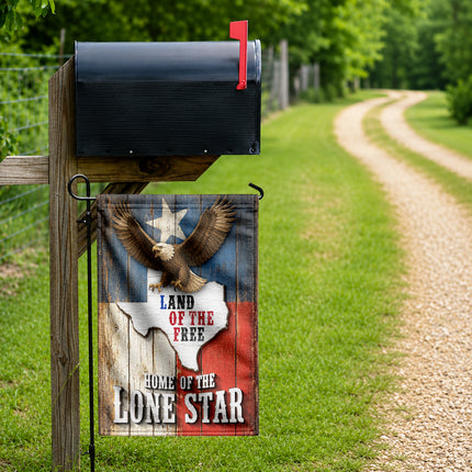 Texas Lone Star Flag Land of the Free Bald Eagle Flag
