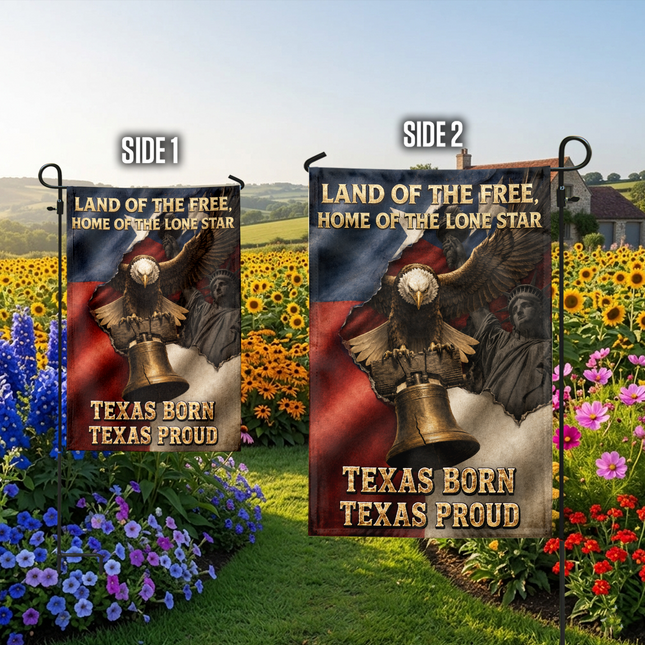 Texas Flag Texas Born Texas Proud Eagle Liberty Bell Flag