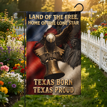 Texas Flag Texas Born Texas Proud Eagle Liberty Bell Flag