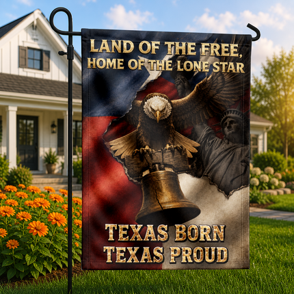 Texas Flag Texas Born Texas Proud Eagle Liberty Bell Flag