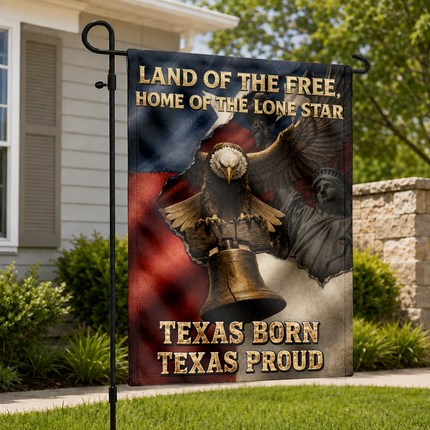 Texas Flag Texas Born Texas Proud Eagle Liberty Bell Flag