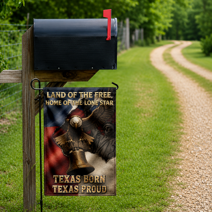 Texas Flag Texas Born Texas Proud Eagle Liberty Bell Flag