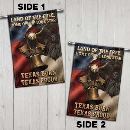 Texas Flag Texas Born Texas Proud Eagle Liberty Bell Flag