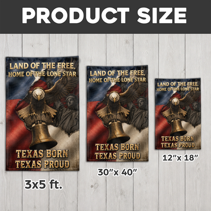 Texas Flag Texas Born Texas Proud Eagle Liberty Bell Flag