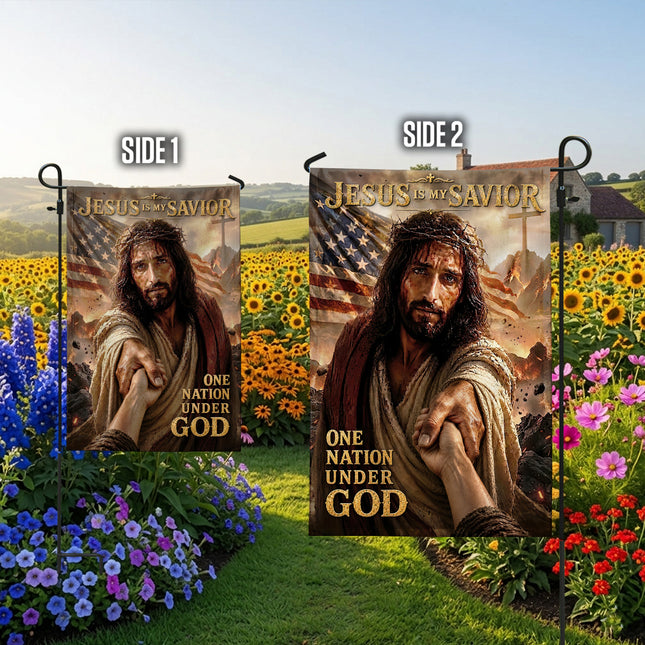 SP-01 Religious Yard Jesus Is My Savior Christian Garden Flag Church Events