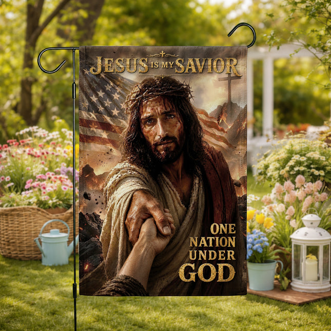 SP-01 Religious Yard Jesus Is My Savior Christian Garden Flag Church Events