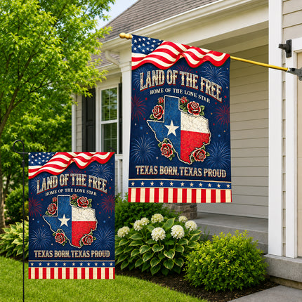 Texas Flag Texas Born Texas Proud Lone Star Rose Patriotic Flag